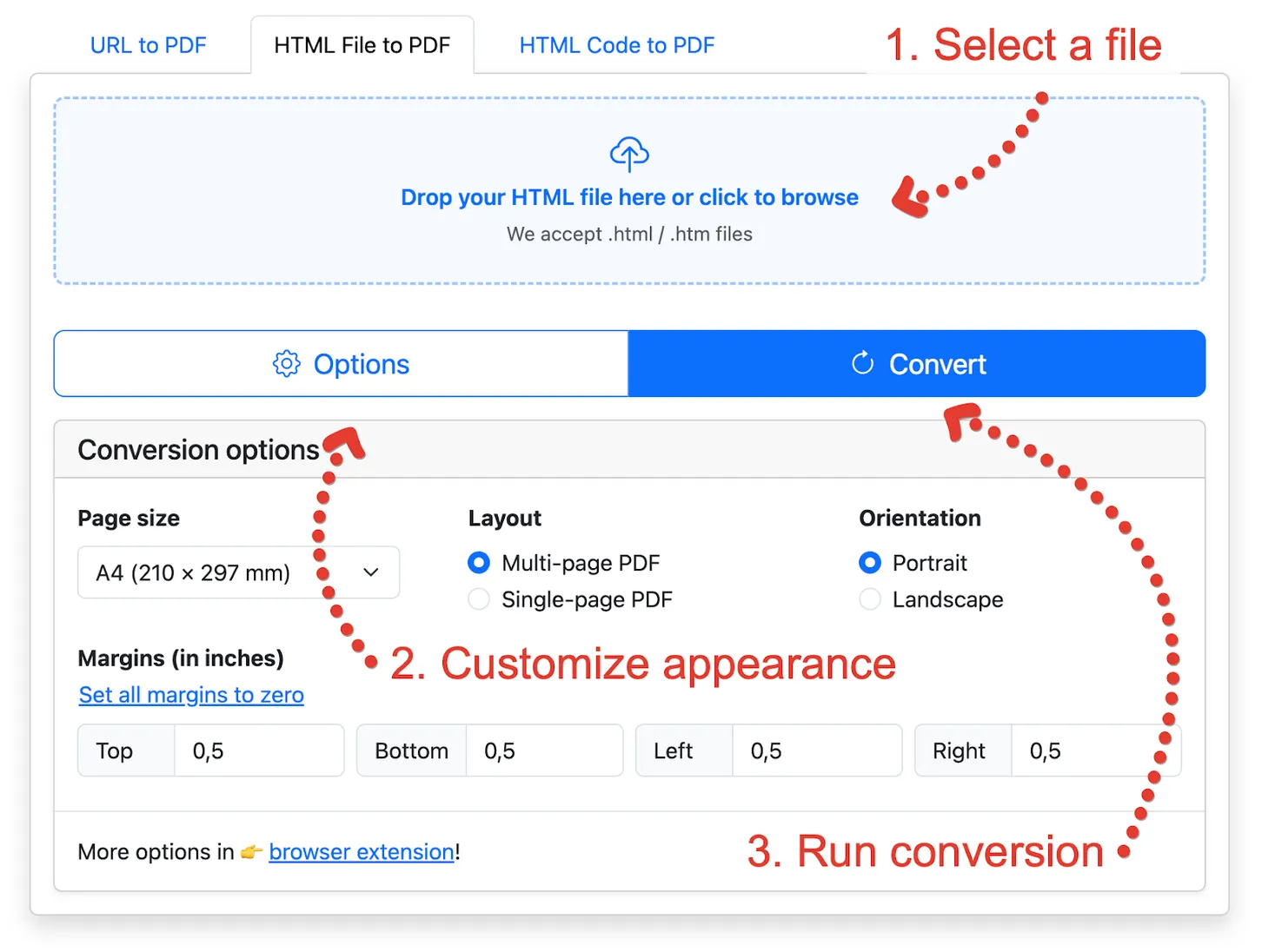 How to save an HTML file or code to PDF — Web to PDF