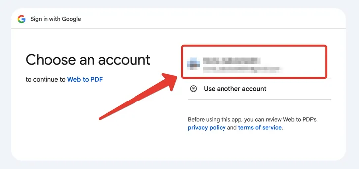 Choose a Google account