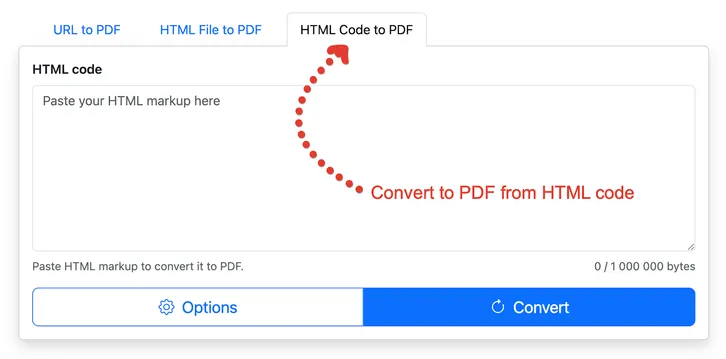 HTML Code to PDF